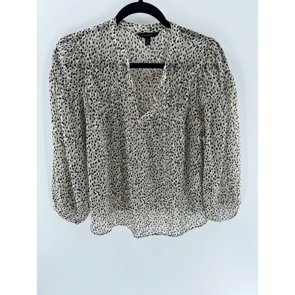 Women's Banana Republic Leopard Print Sheer Blouse Size PS